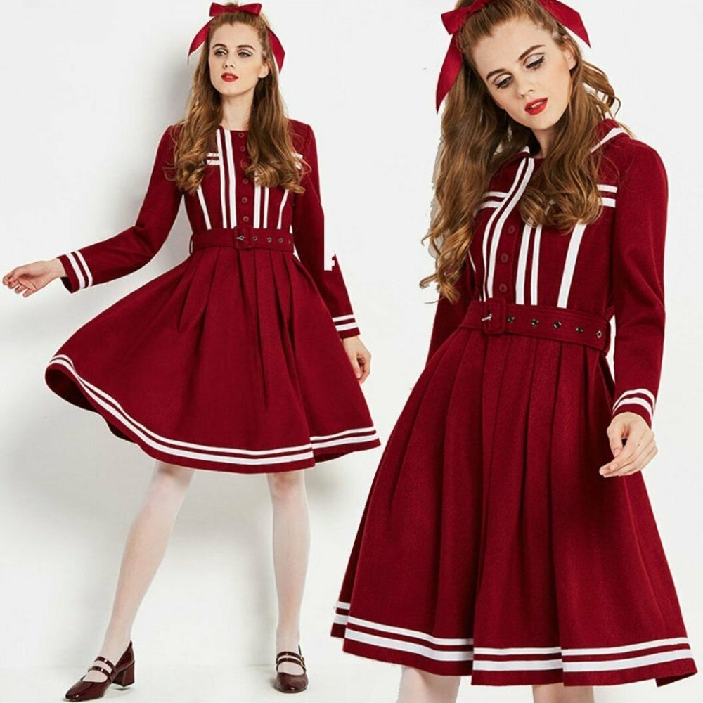 ModCloth Vintage Wool Winter Cheerleader Dress